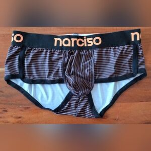 Men's Black and Orange Striped Underwear